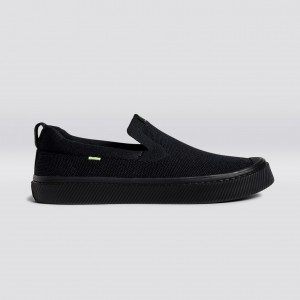 Cariuma Low Top Bamboo Weave Knit IBI Slip-On Herre Sort | 726CXQKSZ