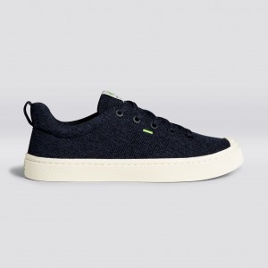 Cariuma Low Top Bamboo Weave Knit Vegan IBI Herre Mørkeblå | 162MRSLNY