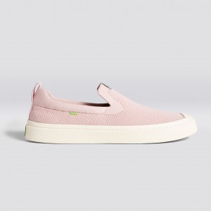 Cariuma Low Top Bamboo Weave Knit Vegan IBI Slip-On Dame Lyserød Rød | 470MCQGZJ