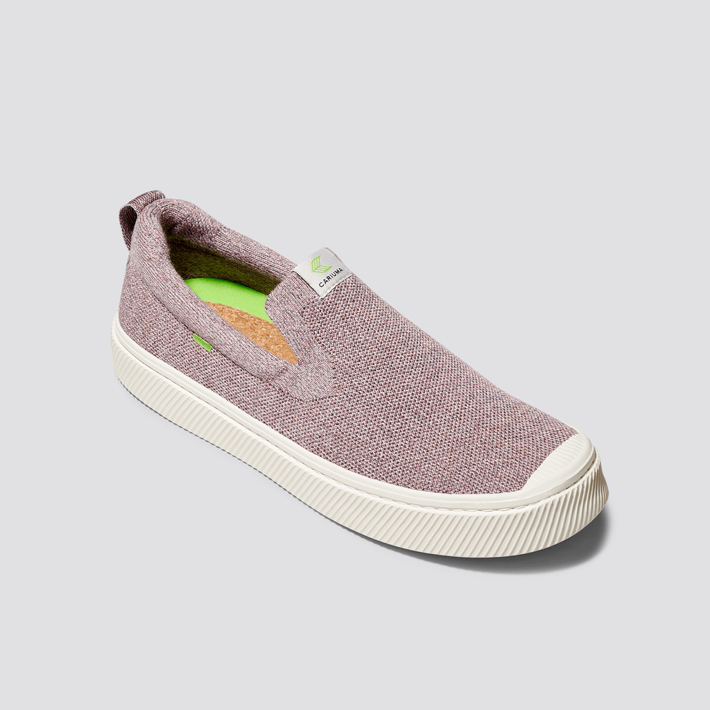 Cariuma Low Top Bamboo Weave Knit Vegan IBI Slip-On Herre Stone Blush | 856IOYVJH