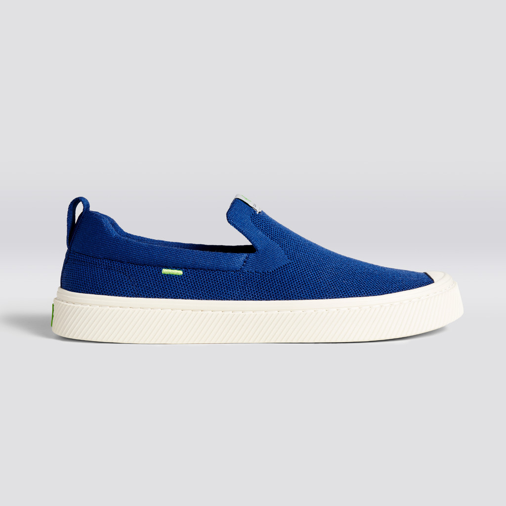 Cariuma Low Top Bamboo Weave Knit Vegan IBI Slip-On Dame Blå | 516EAMZCN