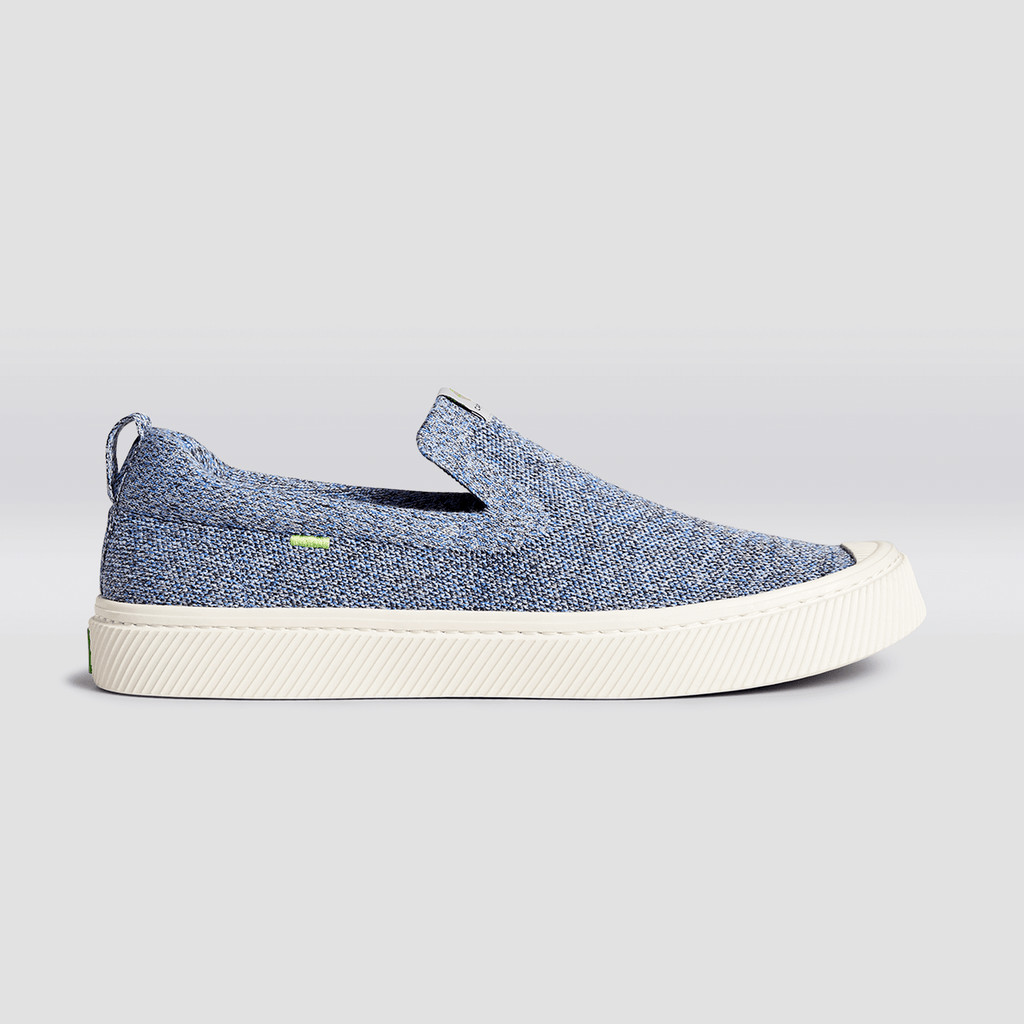 Cariuma Low Top Bamboo Weave Knit Vegan IBI Slip-On Dame Blå | 615BWVEPO