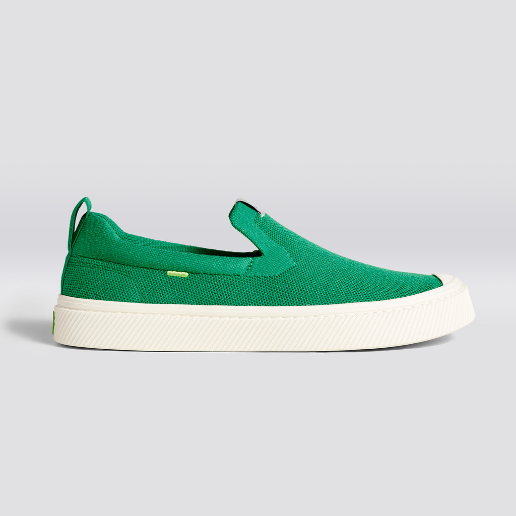 Cariuma Low Top Bamboo Weave Knit Vegan IBI Slip-On Dame Grøn | 075EMTHZY