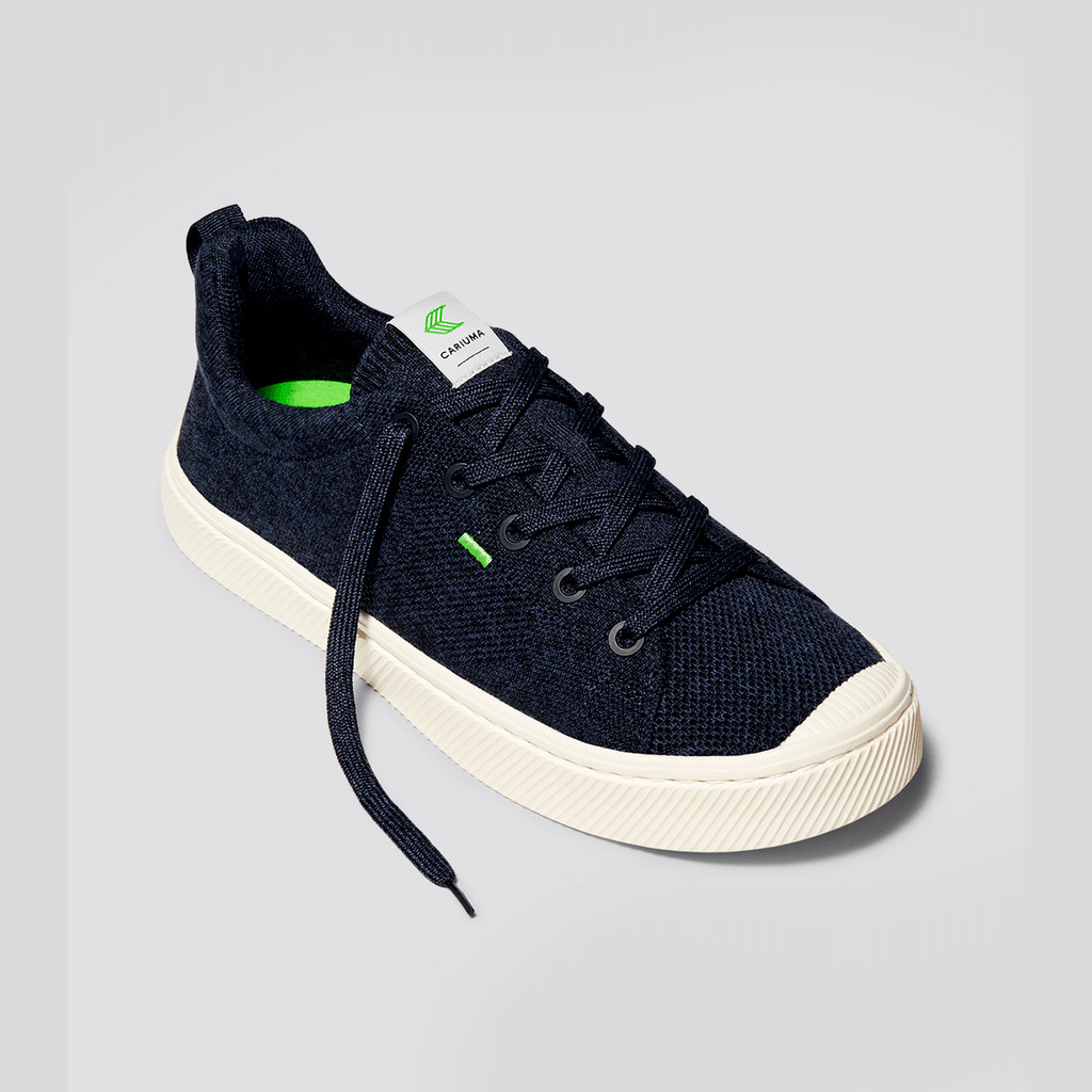 Cariuma Low Top Bamboo Weave Knit Vegan IBI Dame Mørkeblå | 132DOLCRT