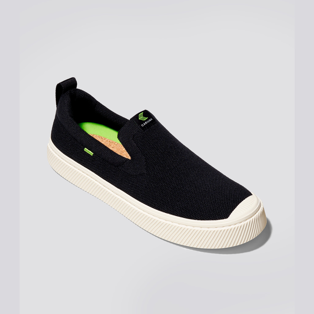 Cariuma Low Top Bamboo Weave Knit Vegan IBI Slip-On Dame Sort | 713NKQSWH