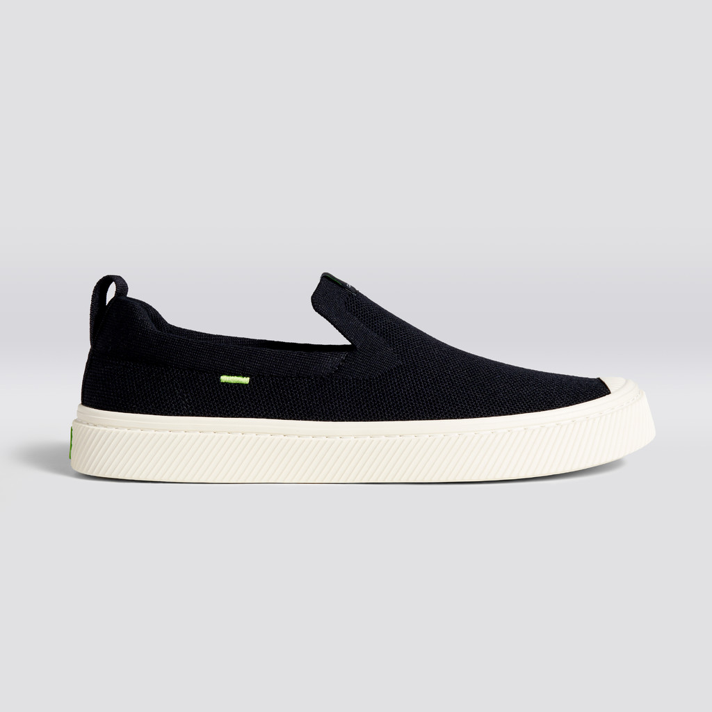 Cariuma Low Top Bamboo Weave Knit Vegan IBI Slip-On Dame Sort | 713NKQSWH