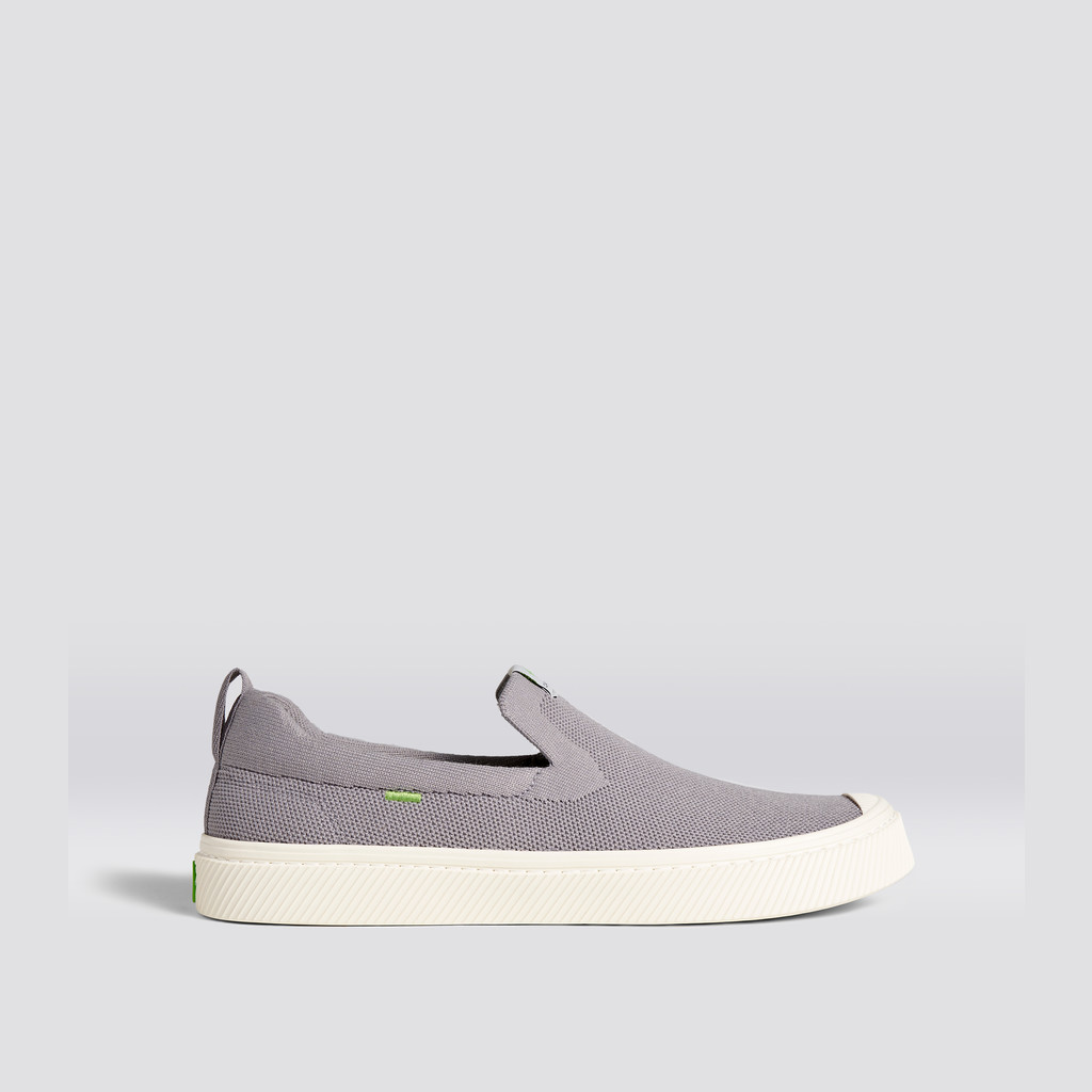 Cariuma Low Top Bamboo Weave Knit Vegan IBI Slip-On Dame Lysegrå | 849HVFPDE