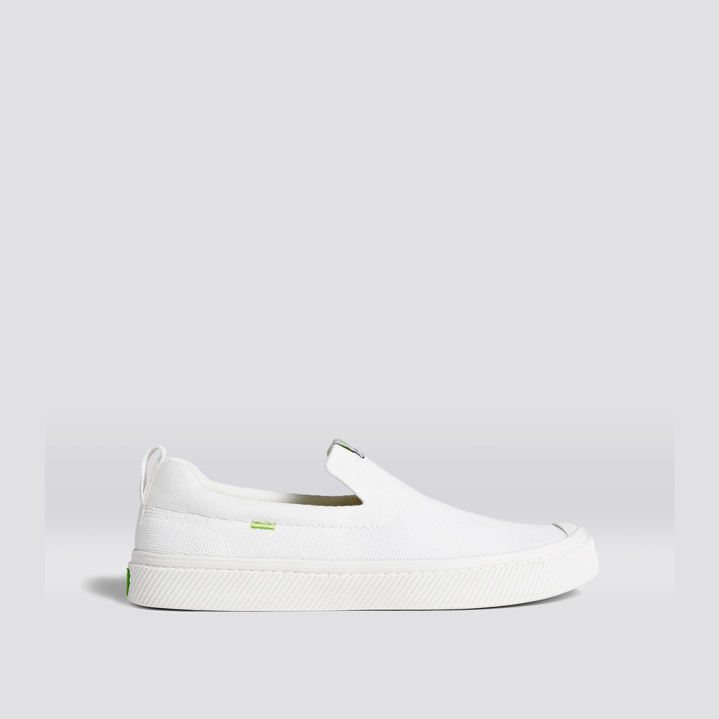 Cariuma Low Top Bamboo Weave Knit Vegan IBI Slip-On Dame Hvide | 139NYBMUH