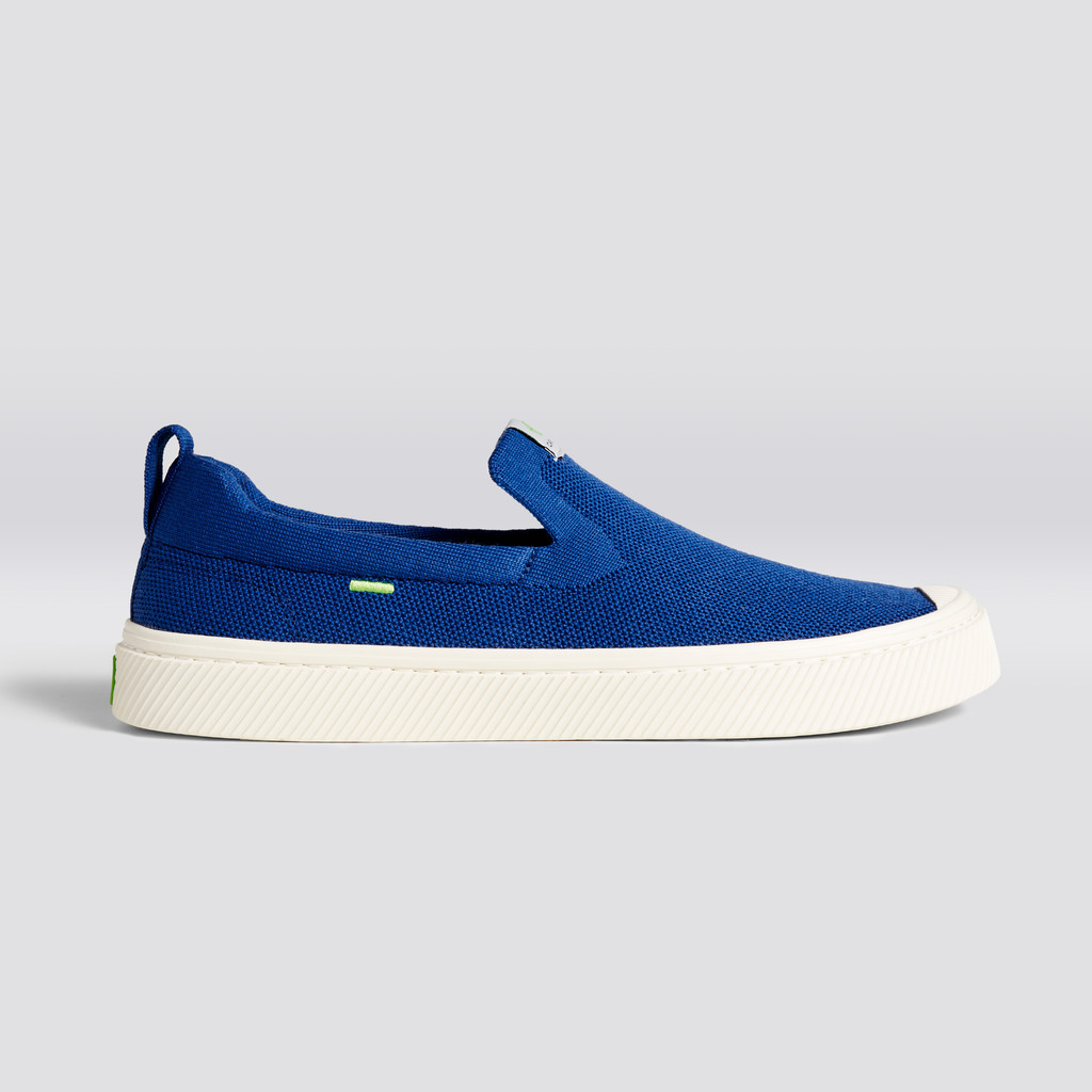 Cariuma Low Top Bamboo Weave Knit Vegan IBI Slip-On Herre Blå | 047ULWKJX